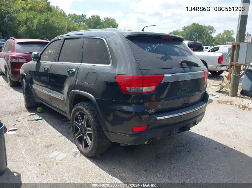 2011 Jeep Grand Cherokee Overland VIN: 1J4RS6GT0BC561203 Lot: 40296283