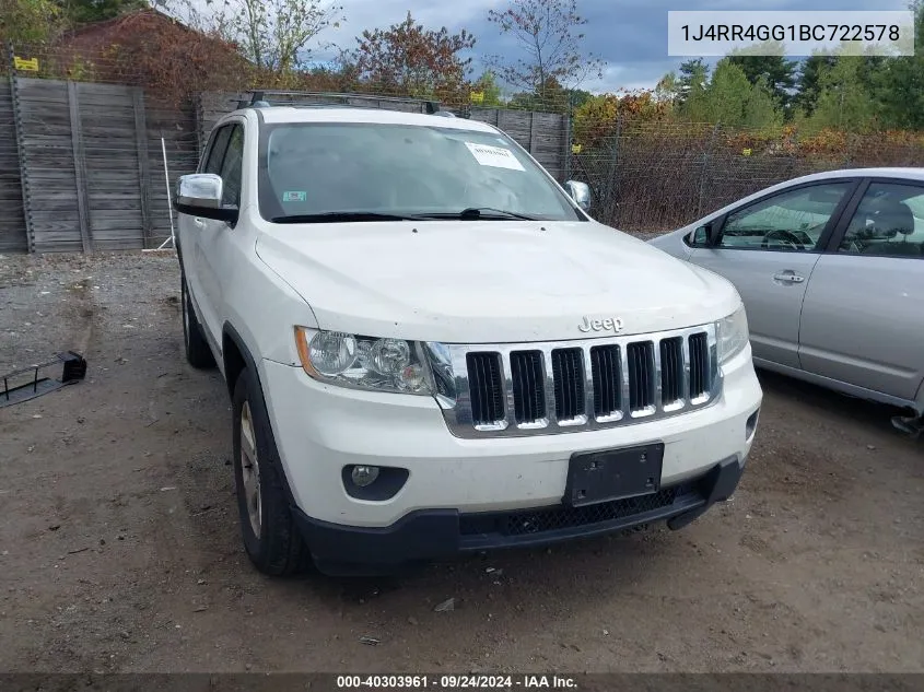 2011 Jeep Grand Cherokee Laredo VIN: 1J4RR4GG1BC722578 Lot: 40303961