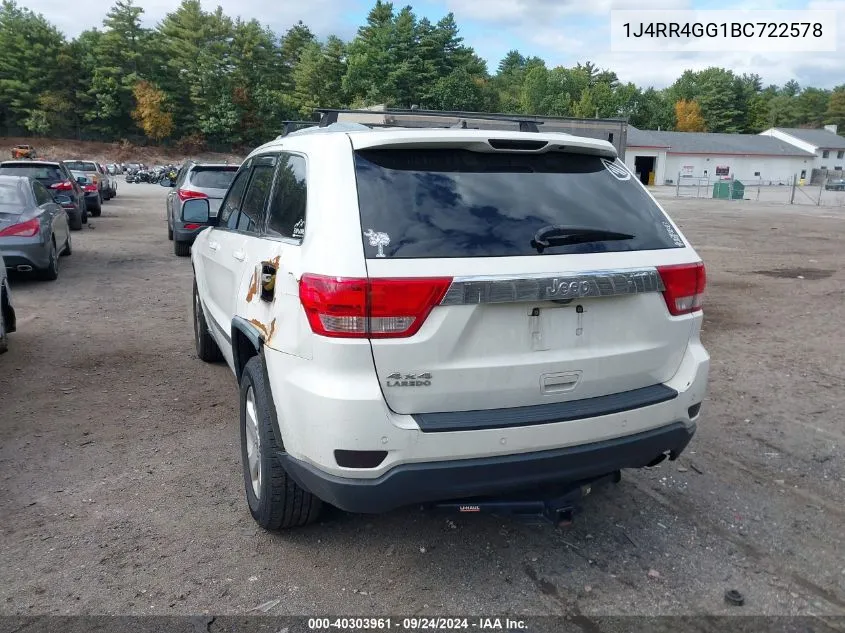 2011 Jeep Grand Cherokee Laredo VIN: 1J4RR4GG1BC722578 Lot: 40303961