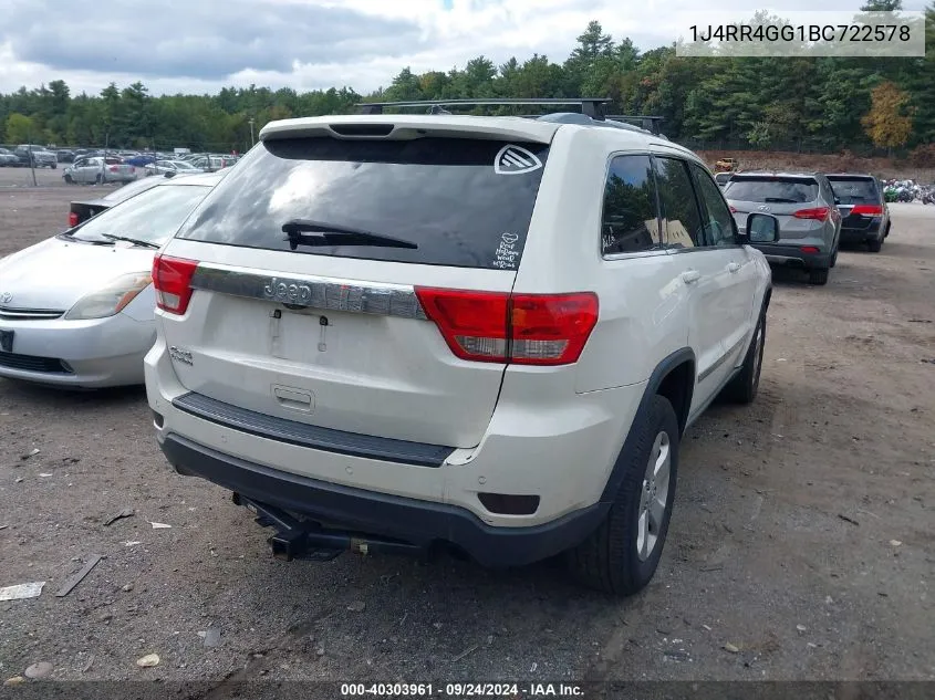 2011 Jeep Grand Cherokee Laredo VIN: 1J4RR4GG1BC722578 Lot: 40303961