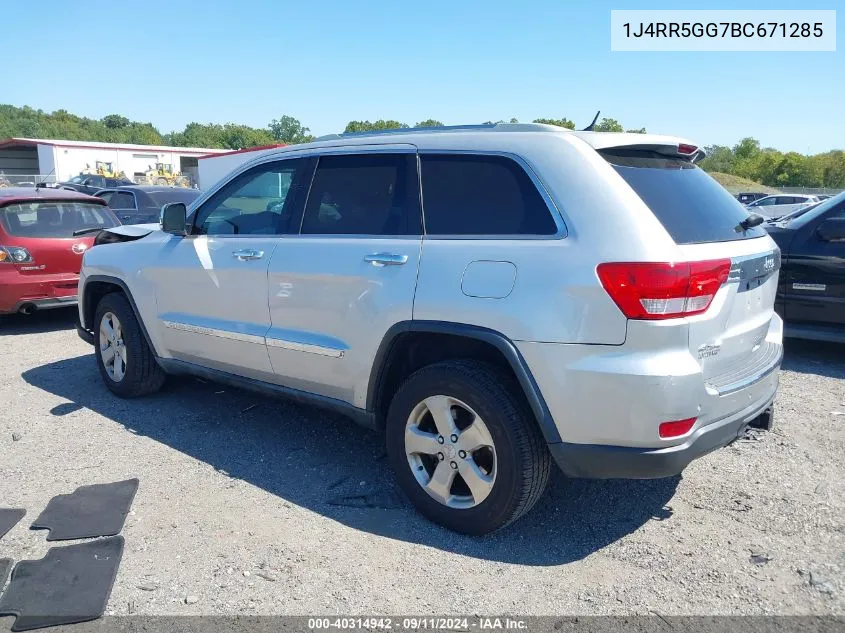 2011 Jeep Grand Cherokee Limited VIN: 1J4RR5GG7BC671285 Lot: 40314942