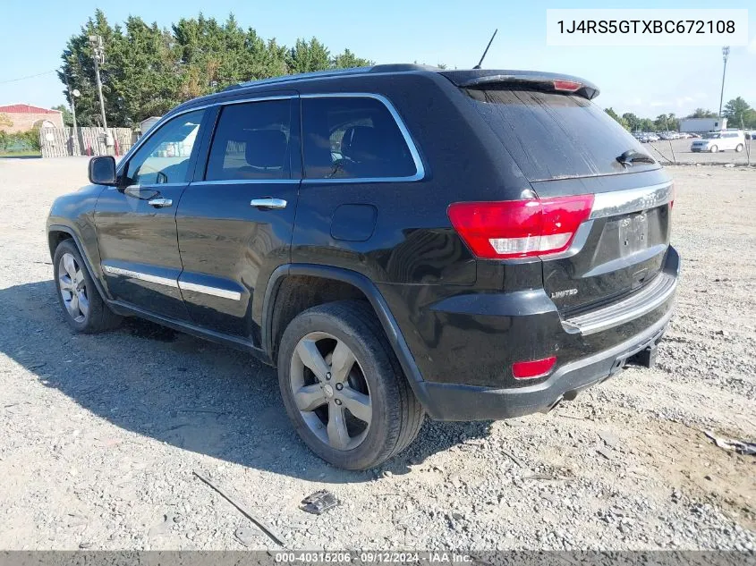 2011 Jeep Grand Cherokee Limited VIN: 1J4RS5GTXBC672108 Lot: 40315206