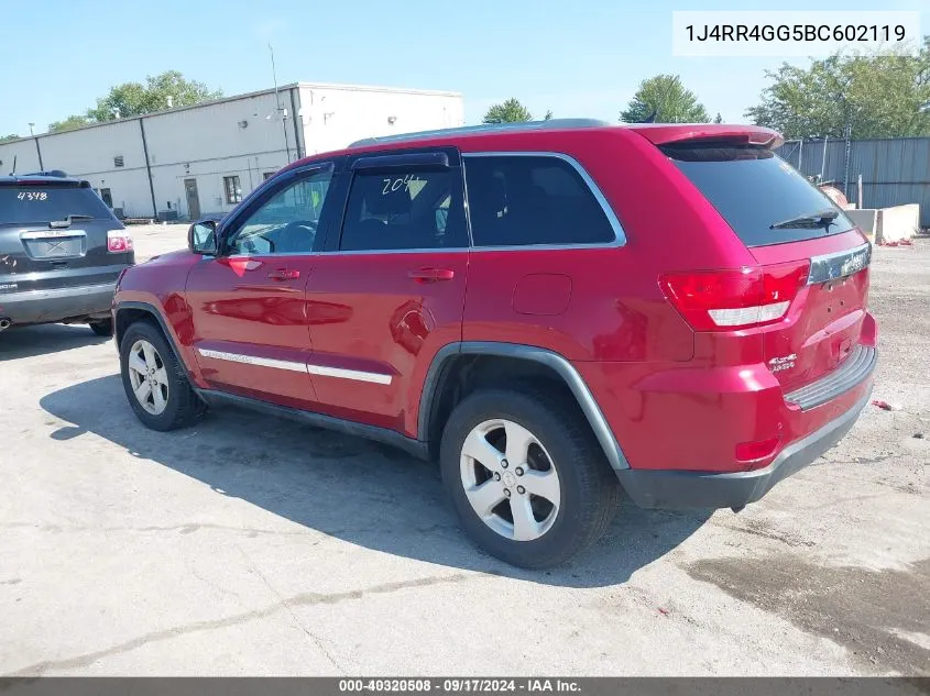 2011 Jeep Grand Cherokee Laredo VIN: 1J4RR4GG5BC602119 Lot: 40320508