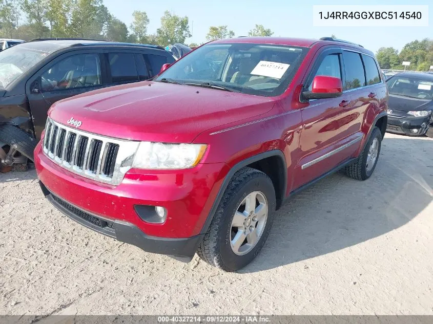 1J4RR4GGXBC514540 2011 Jeep Grand Cherokee Laredo