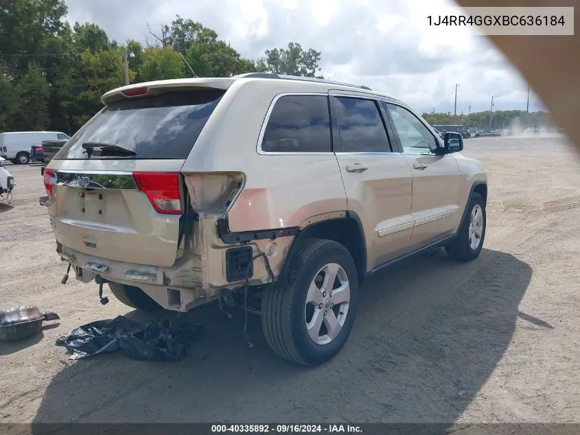 1J4RR4GGXBC636184 2011 Jeep Grand Cherokee Laredo