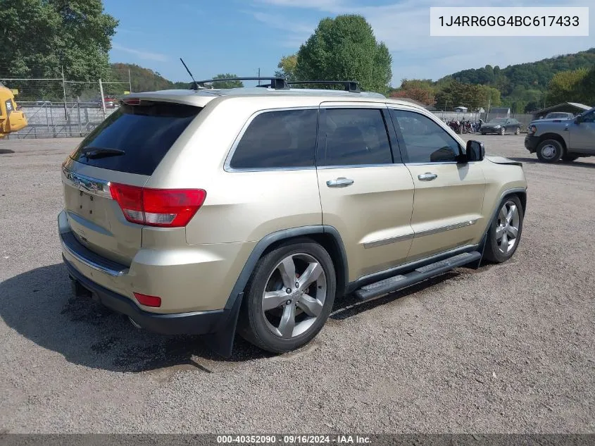 2011 Jeep Grand Cherokee Overland VIN: 1J4RR6GG4BC617433 Lot: 40352090