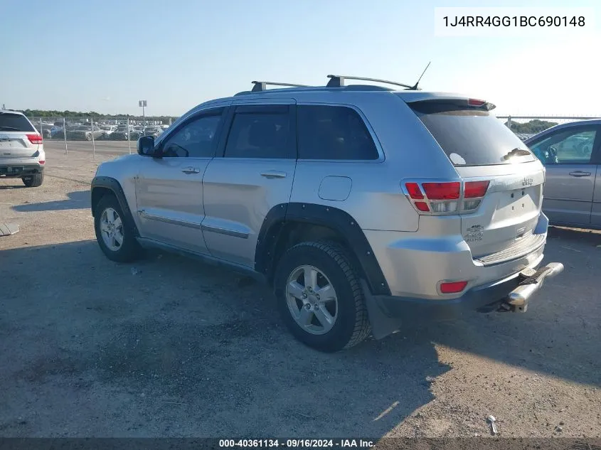 2011 Jeep Grand Cherokee Laredo VIN: 1J4RR4GG1BC690148 Lot: 40361134