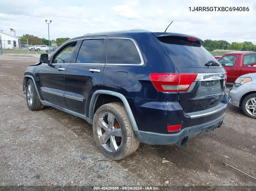 2011 Jeep Grand Cherokee Limited VIN: 1J4RR5GTXBC694086 Lot: 40426858