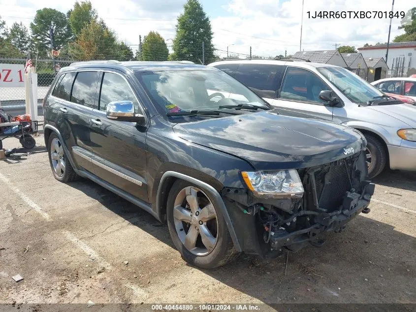 2011 Jeep Grand Cherokee Overland VIN: 1J4RR6GTXBC701849 Lot: 40454880