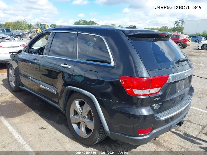 2011 Jeep Grand Cherokee Overland VIN: 1J4RR6GTXBC701849 Lot: 40454880