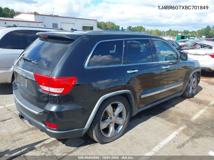 2011 Jeep Grand Cherokee Overland VIN: 1J4RR6GTXBC701849 Lot: 40454880