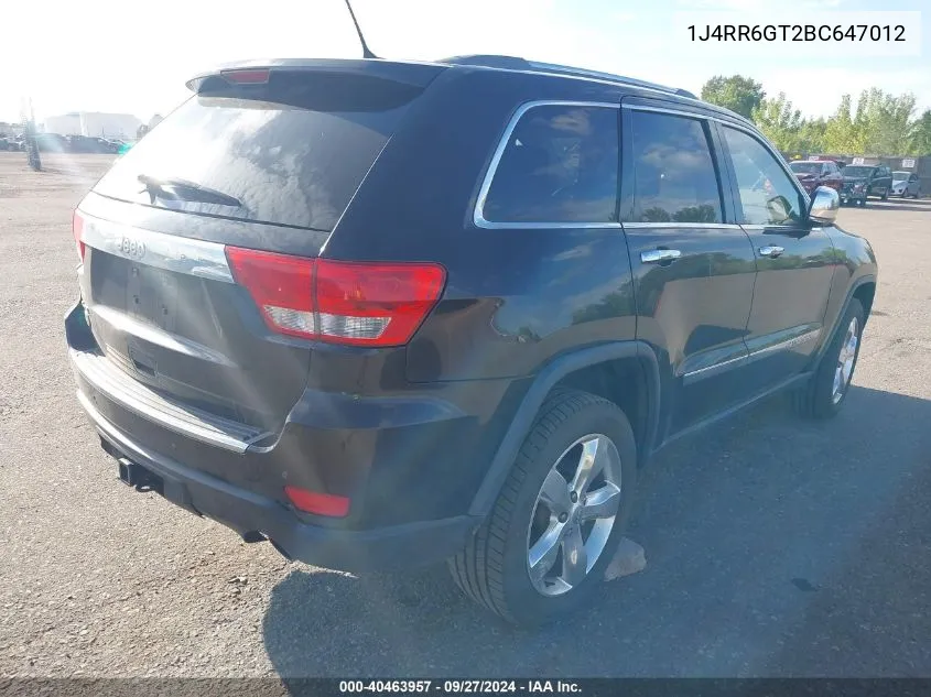 2011 Jeep Grand Cherokee Overland VIN: 1J4RR6GT2BC647012 Lot: 40463957