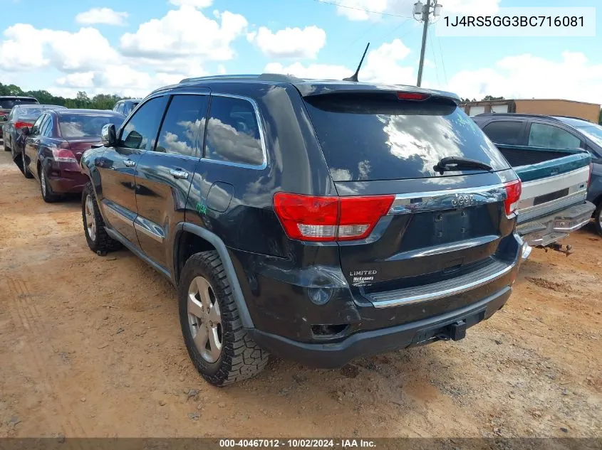 2011 Jeep Grand Cherokee Limited VIN: 1J4RS5GG3BC716081 Lot: 40467012