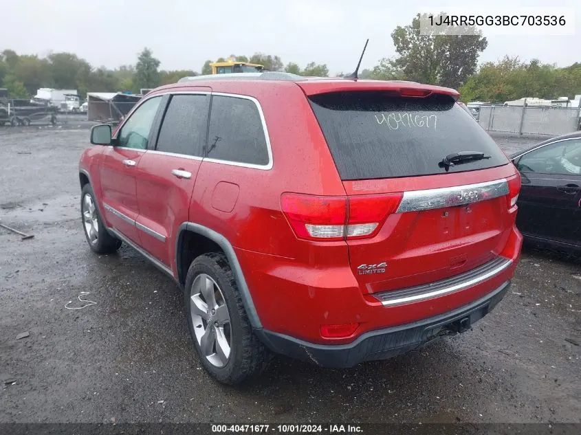 2011 Jeep Grand Cherokee Limited VIN: 1J4RR5GG3BC703536 Lot: 40471677