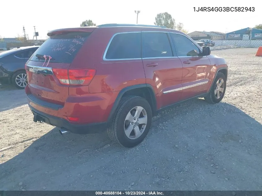 1J4RS4GG3BC582943 2011 Jeep Grand Cherokee Laredo