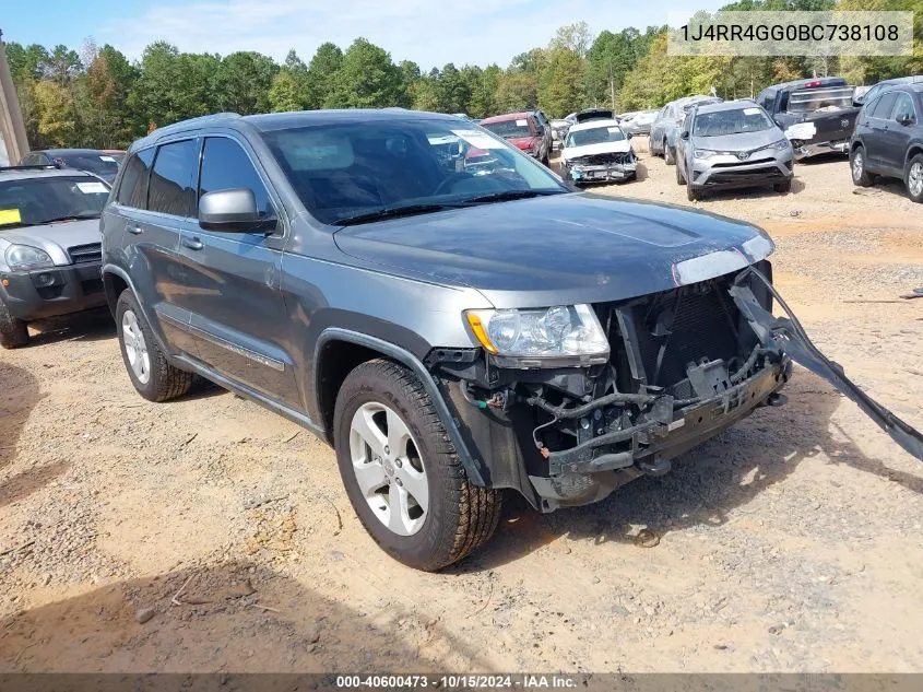 2011 Jeep Grand Cherokee Laredo VIN: 1J4RR4GG0BC738108 Lot: 40600473