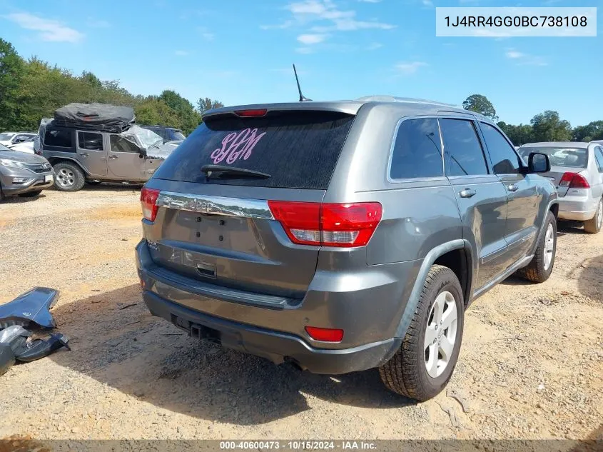 2011 Jeep Grand Cherokee Laredo VIN: 1J4RR4GG0BC738108 Lot: 40600473