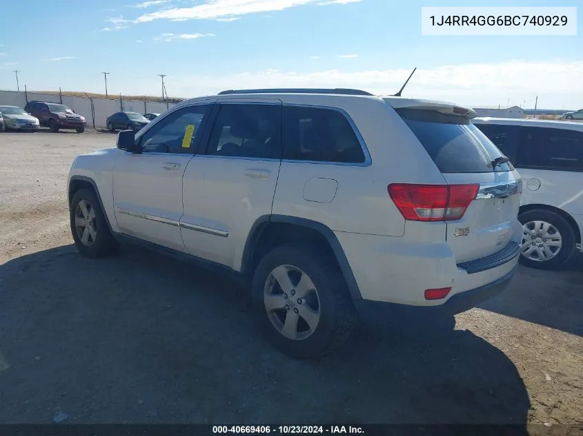 2011 Jeep Grand Cherokee Laredo VIN: 1J4RR4GG6BC740929 Lot: 40669406