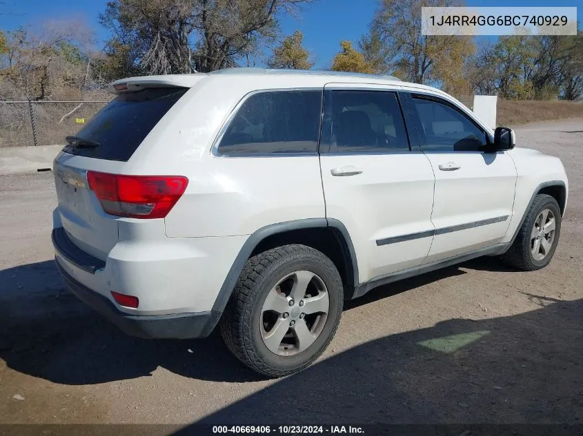 2011 Jeep Grand Cherokee Laredo VIN: 1J4RR4GG6BC740929 Lot: 40669406