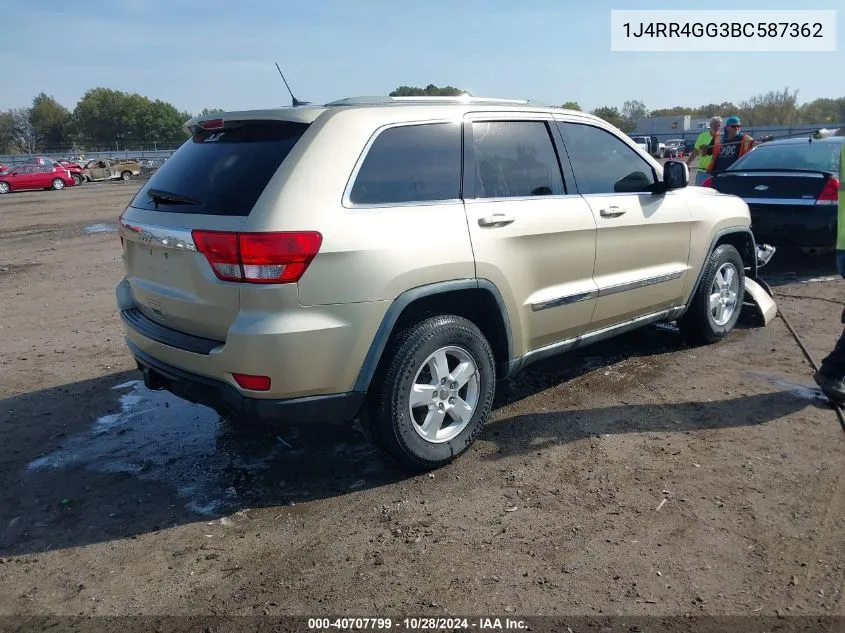 2011 Jeep Grand Cherokee Laredo VIN: 1J4RR4GG3BC587362 Lot: 40707799