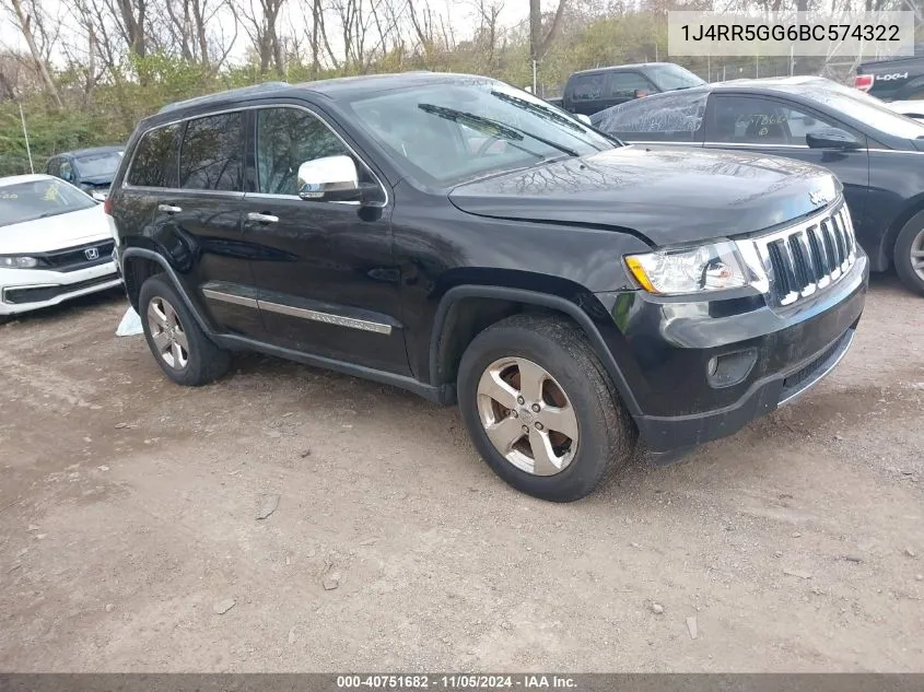 2011 Jeep Grand Cherokee Limited VIN: 1J4RR5GG6BC574322 Lot: 40751682