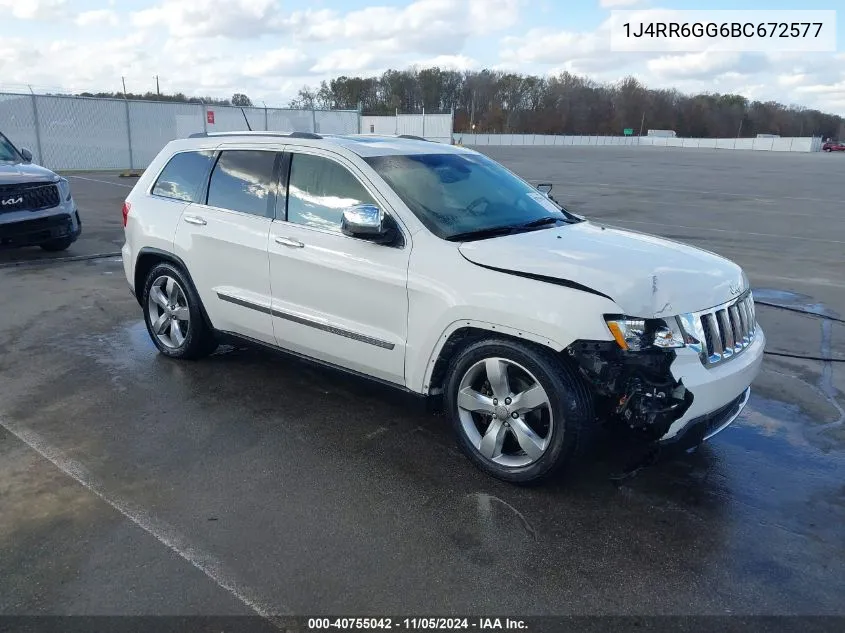 2011 Jeep Grand Cherokee Overland VIN: 1J4RR6GG6BC672577 Lot: 40755042