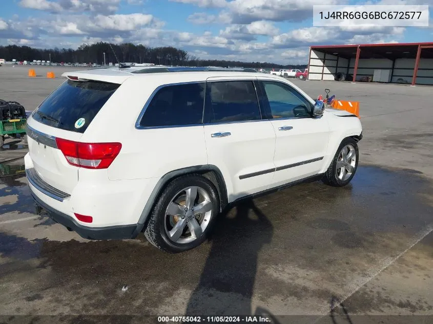 2011 Jeep Grand Cherokee Overland VIN: 1J4RR6GG6BC672577 Lot: 40755042