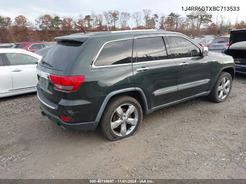 2011 Jeep Grand Cherokee Overland VIN: 1J4RR6GTXBC713533 Lot: 40759697