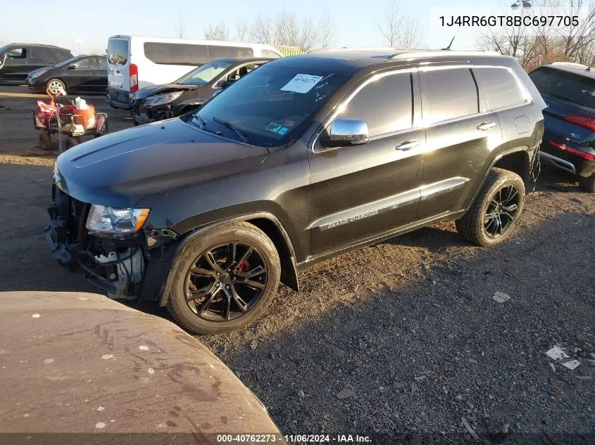 2011 Jeep Grand Cherokee Overland VIN: 1J4RR6GT8BC697705 Lot: 40762273