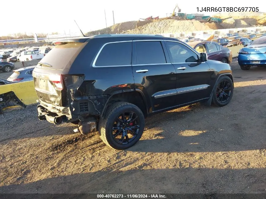 2011 Jeep Grand Cherokee Overland VIN: 1J4RR6GT8BC697705 Lot: 40762273