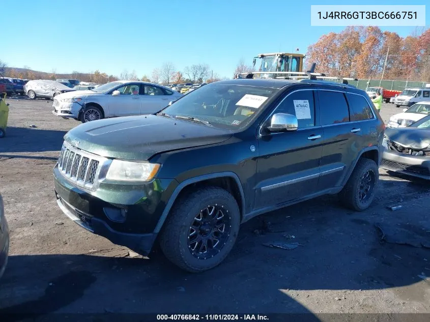 2011 Jeep Grand Cherokee Overland VIN: 1J4RR6GT3BC666751 Lot: 40766842