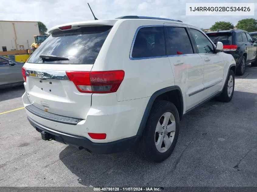 2011 Jeep Grand Cherokee Laredo VIN: 1J4RR4GG2BC534426 Lot: 40798128