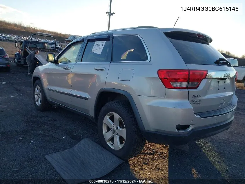 2011 Jeep Grand Cherokee Laredo VIN: 1J4RR4GG0BC615148 Lot: 40830278