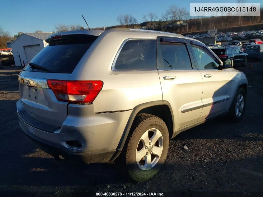 2011 Jeep Grand Cherokee Laredo VIN: 1J4RR4GG0BC615148 Lot: 40830278