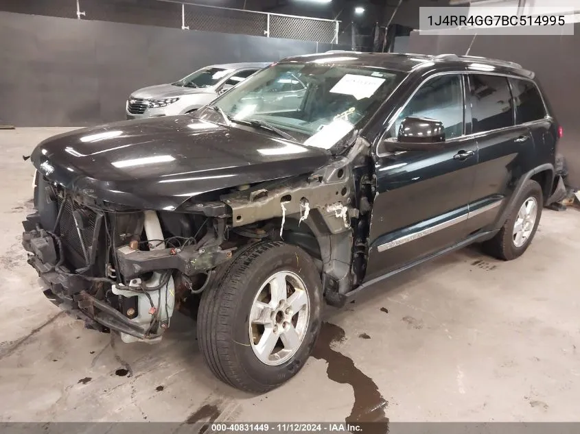 2011 Jeep Grand Cherokee Laredo VIN: 1J4RR4GG7BC514995 Lot: 40831449