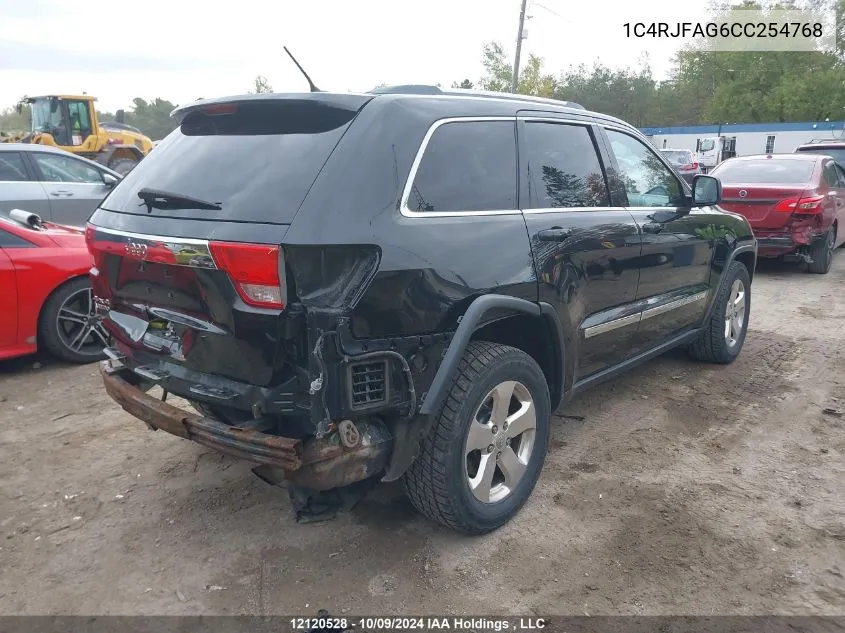 2012 Jeep Grand Cherokee Laredo VIN: 1C4RJFAG6CC254768 Lot: 12120528