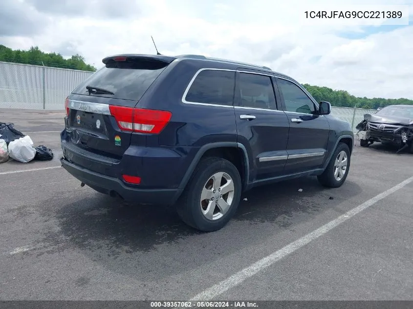 2012 Jeep Grand Cherokee Laredo VIN: 1C4RJFAG9CC221389 Lot: 39357062