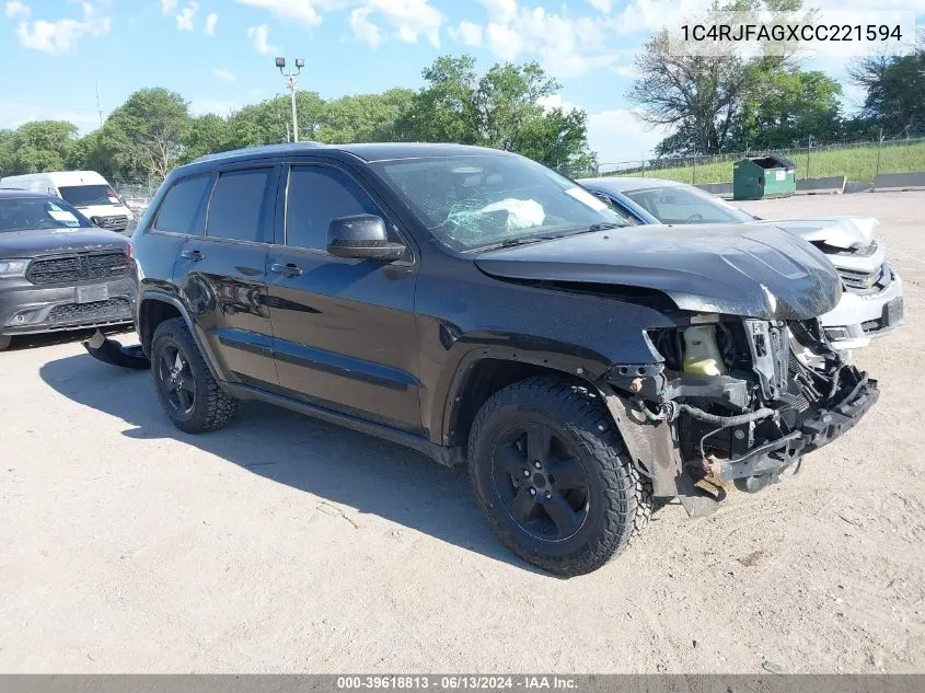 2012 Jeep Grand Cherokee Laredo VIN: 1C4RJFAGXCC221594 Lot: 39618813