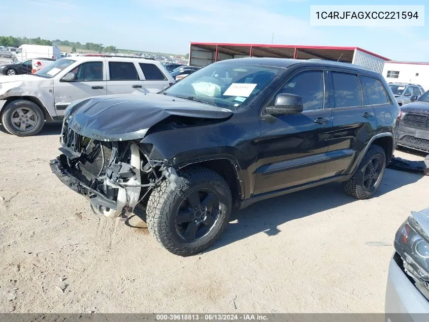 2012 Jeep Grand Cherokee Laredo VIN: 1C4RJFAGXCC221594 Lot: 39618813