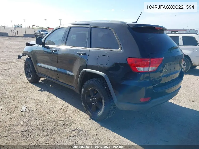 1C4RJFAGXCC221594 2012 Jeep Grand Cherokee Laredo