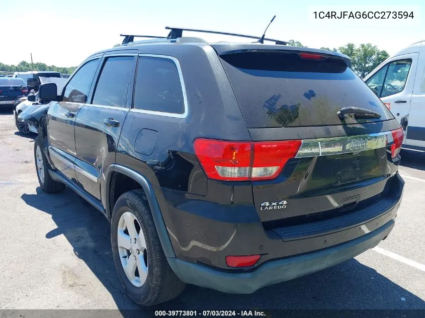 2012 Jeep Grand Cherokee Laredo VIN: 1C4RJFAG6CC273594 Lot: 39773801