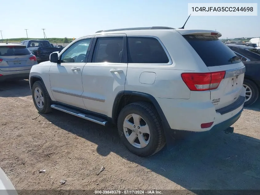 1C4RJFAG5CC244698 2012 Jeep Grand Cherokee Laredo