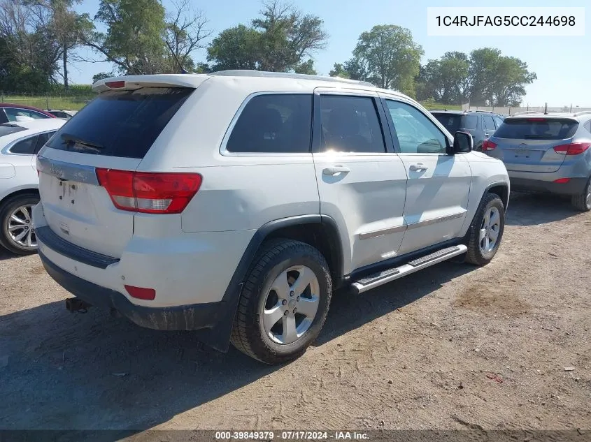 1C4RJFAG5CC244698 2012 Jeep Grand Cherokee Laredo