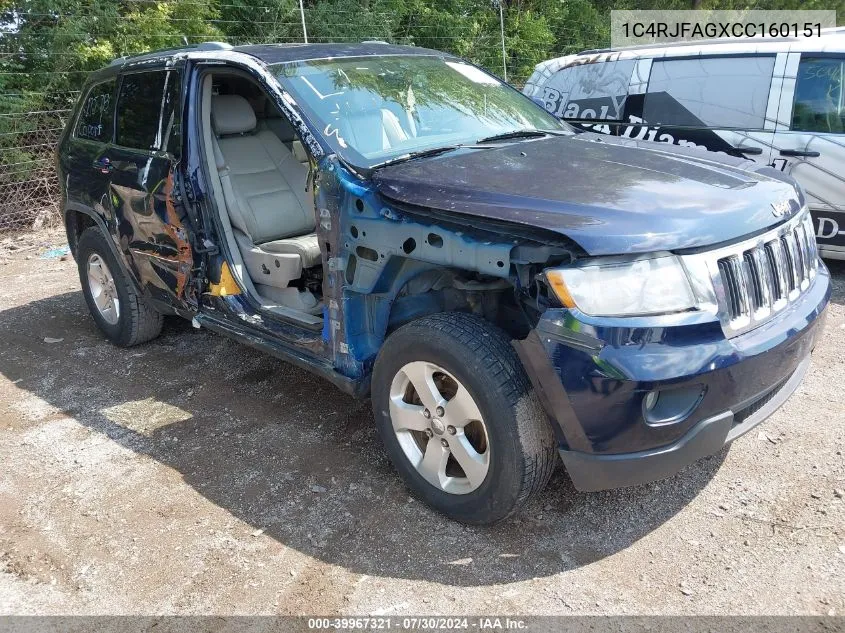 2012 Jeep Grand Cherokee Laredo VIN: 1C4RJFAGXCC160151 Lot: 39967321