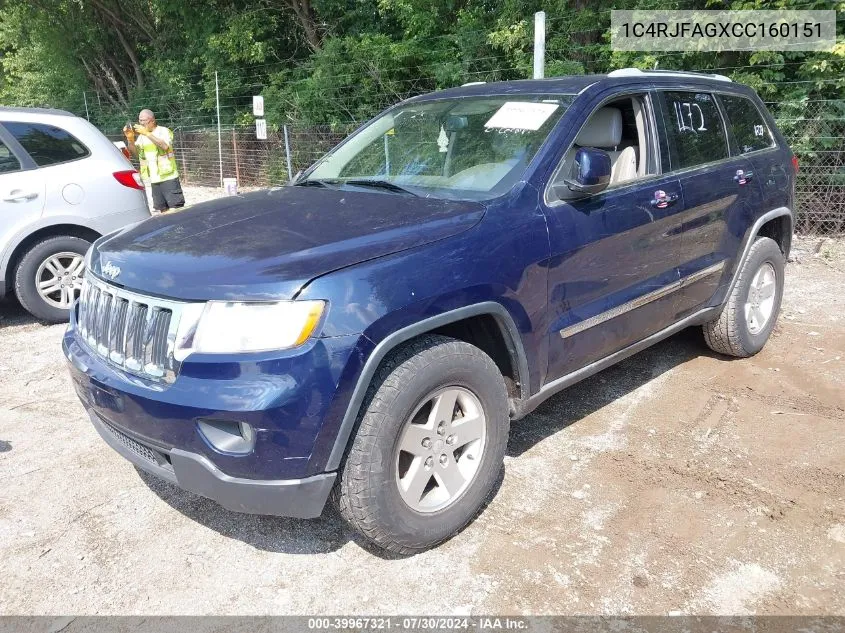 2012 Jeep Grand Cherokee Laredo VIN: 1C4RJFAGXCC160151 Lot: 39967321