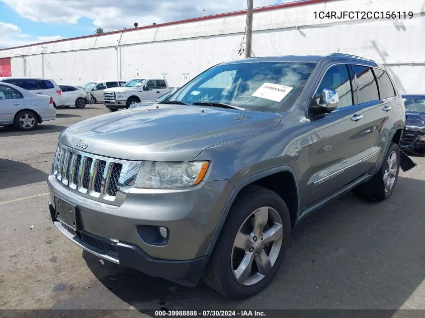 2012 Jeep Grand Cherokee Overland VIN: 1C4RJFCT2CC156119 Lot: 39988888