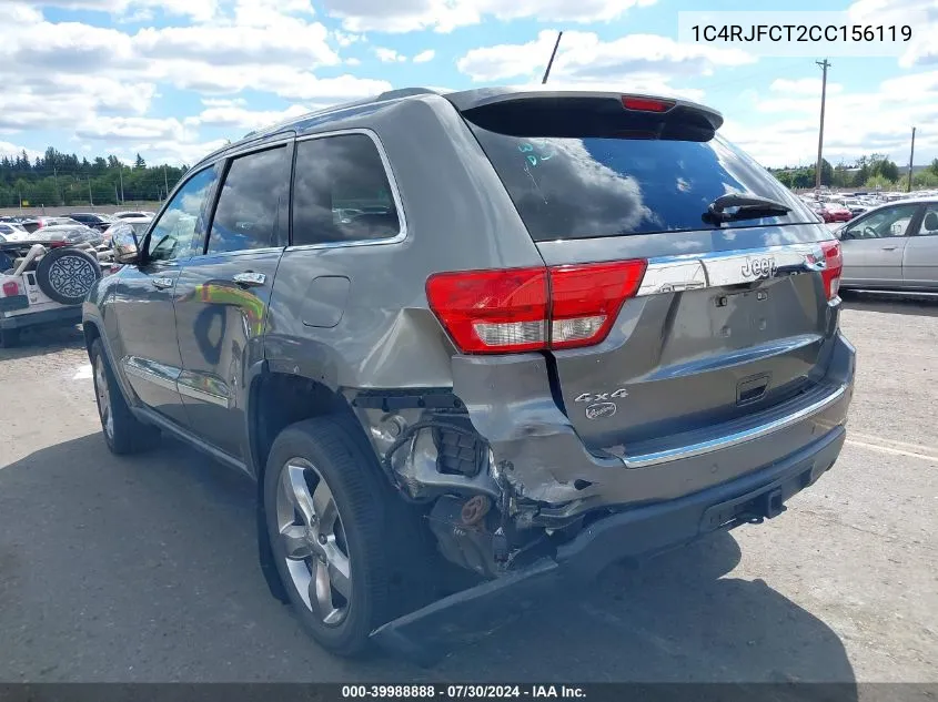 2012 Jeep Grand Cherokee Overland VIN: 1C4RJFCT2CC156119 Lot: 39988888