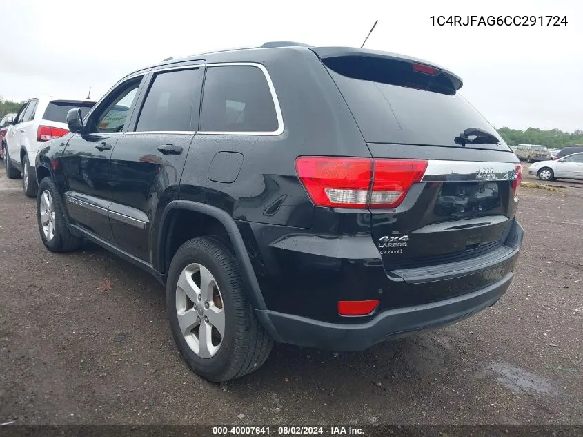 2012 Jeep Grand Cherokee Laredo VIN: 1C4RJFAG6CC291724 Lot: 40007641