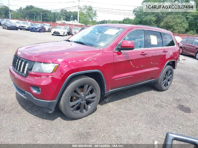 1C4RJFAGXCC327494 2012 Jeep Grand Cherokee Laredo