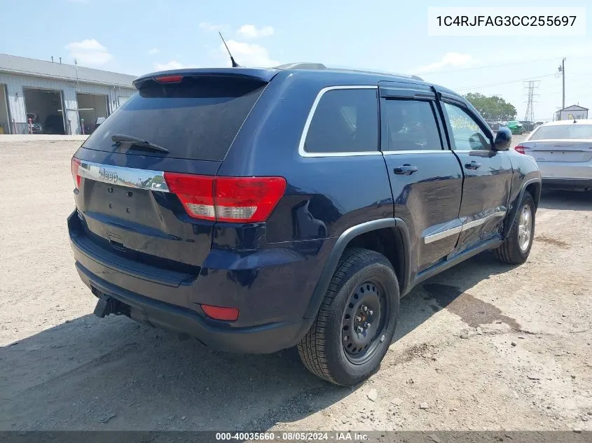 2012 Jeep Grand Cherokee Laredo VIN: 1C4RJFAG3CC255697 Lot: 40035660